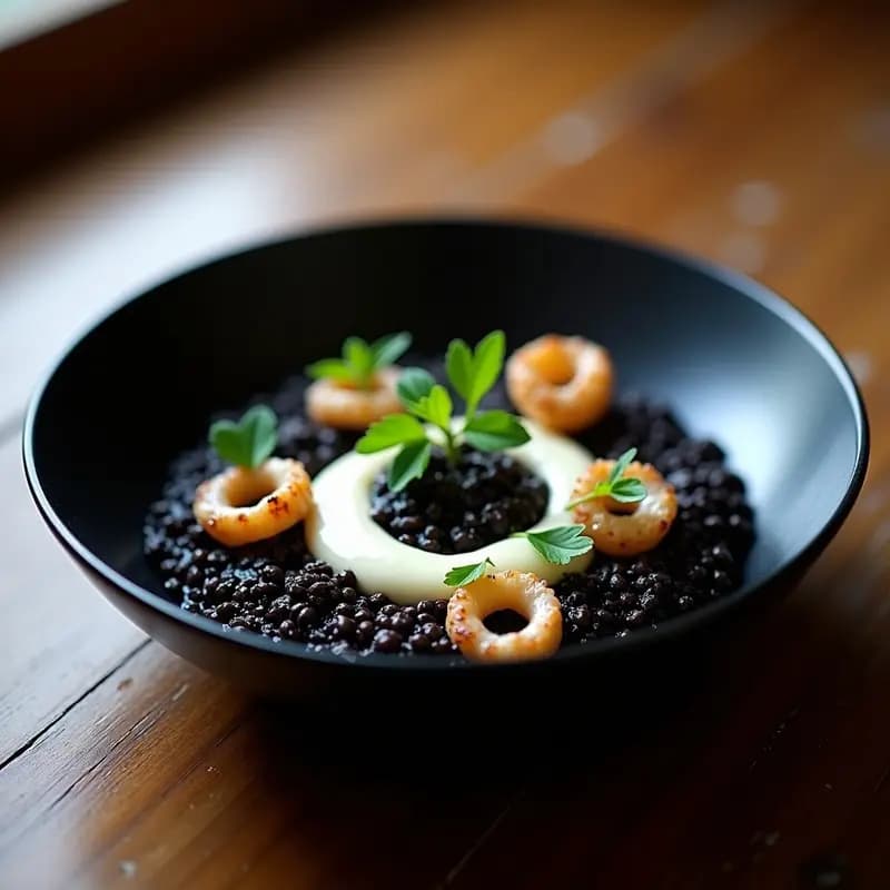 Risotto Negro con Calamares y Alioli: Receta Española de Mar en 30 Minutos