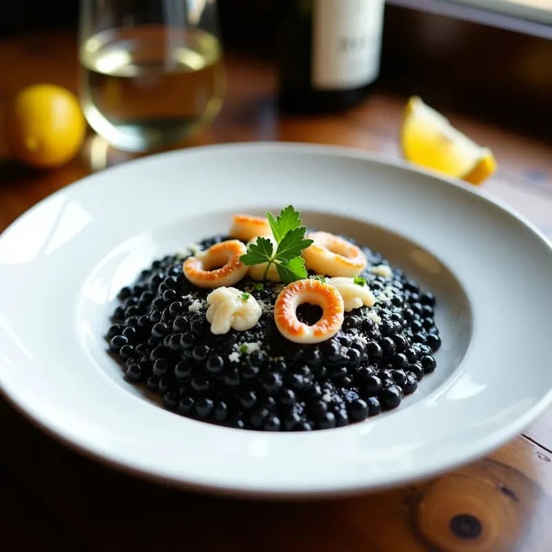 Risotto Negro con Calamares y Jibia: Receta Tradicional Veneciana en 30 Minutos
