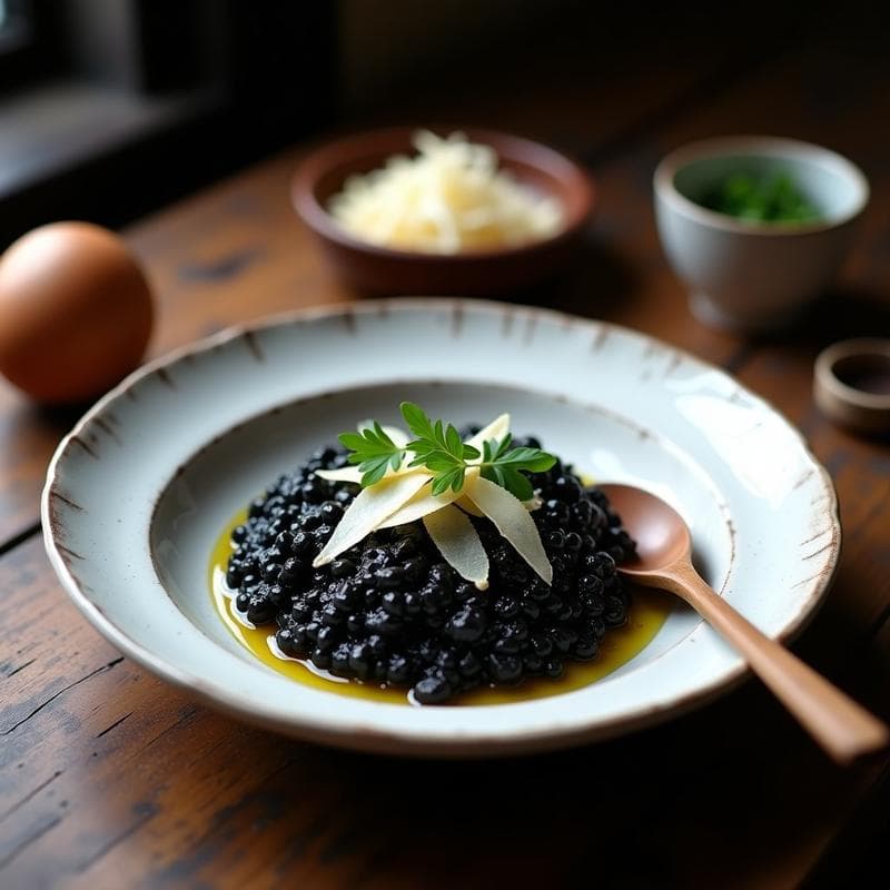 Risotto Negro al Tintero de Calamar: Receta Auténtica de Carnaval de Venecia en 35 Minutos