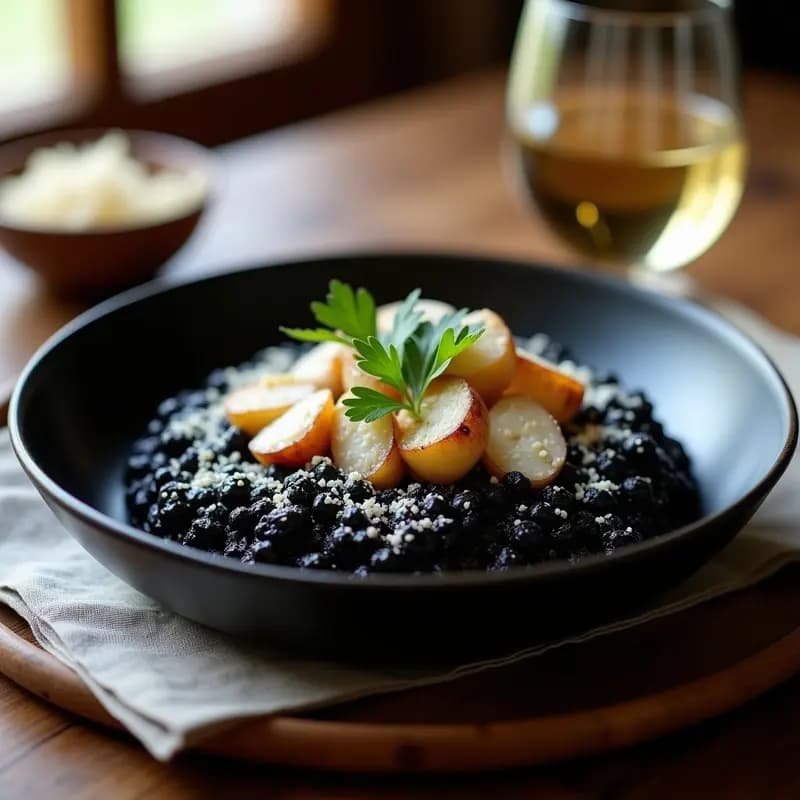 Risotto Negro con Tinta de Sepia: Receta Tradicional en Caldera Rápida y Cremosa