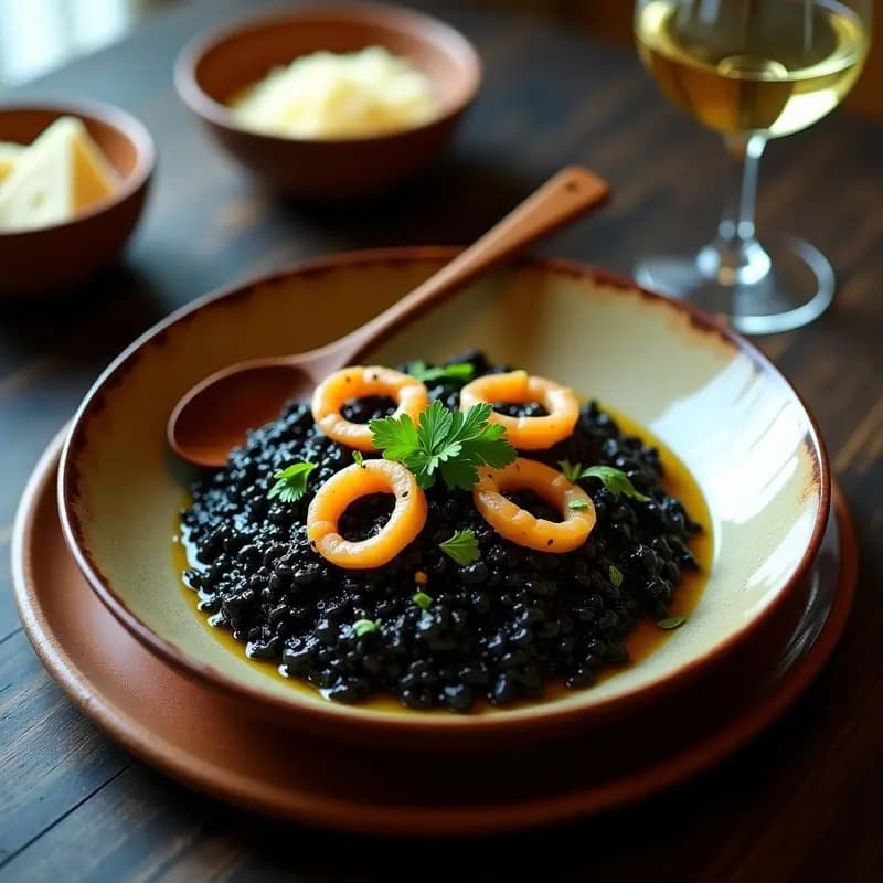 Risotto Negro con Sepia y Tinta: Receta Rápida y Auténtica de la Costa Mediterránea