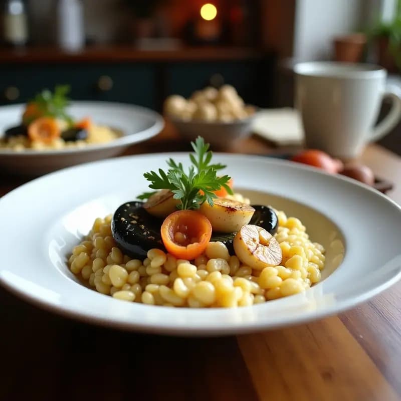 Risotto Negro con Verduras Marinas y Sepia: Receta Italiana de Mar en 30 Minutos