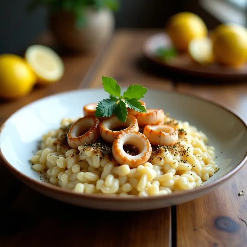 Risotto de Ongi con Zaatar y Calamares: Receta Árabe Fusion en 30 Minutos