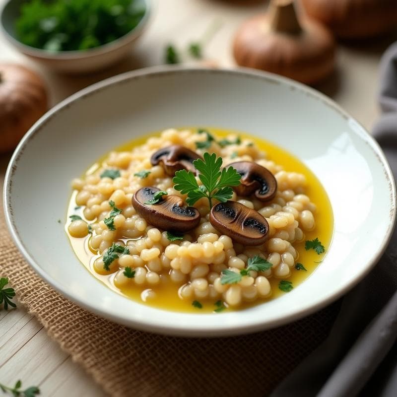 Risotto de Quinoa y Champiñones con Caldo de Verduras: Receta Sin Lácteos en Thermomix