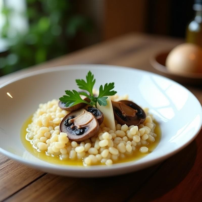 Risotto de Quinoa y Champiñones con Trufa Blanca: Receta Vegana y Alta en Proteína en Thermomix