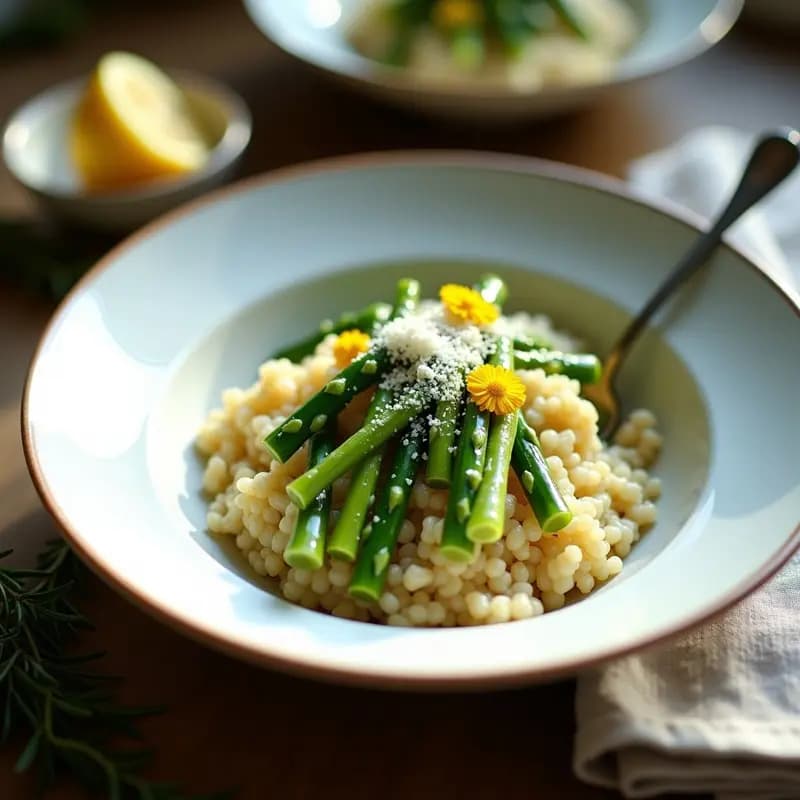 Risotto de Quinoa con Espárragos Verdes y Queso Pecorino: Receta Sin Gluten en 20 Minutos