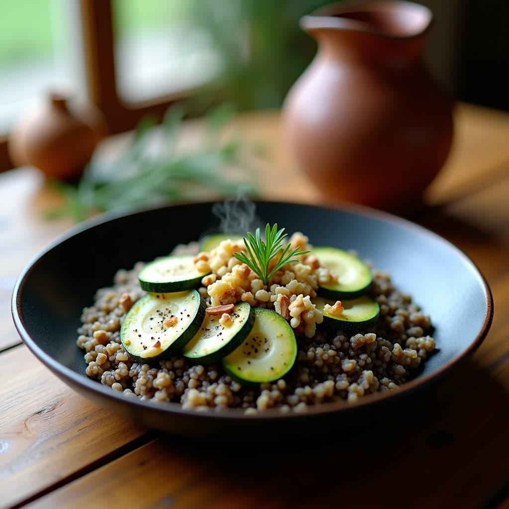 Risotto de Quinoa Negra y Calabacín con Queso de Oveja: Receta Griega en Thermomix