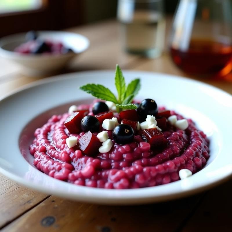 Risotto de Remolacha y Arándanos Negros: Receta Gourmet en Thermomix con Toque Afrutado