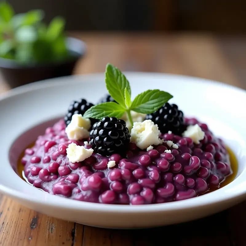 Risotto de Remolacha y Arándanos Negros: Receta Gourmet de Color Vibrante y Antioxidante