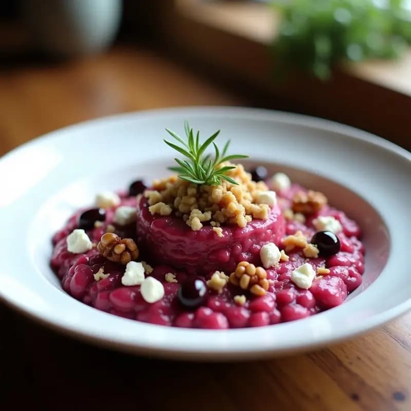 Risotto de Remolacha y Arándanos: Receta Gourmet Fácil con Toque Ácido y Terroso