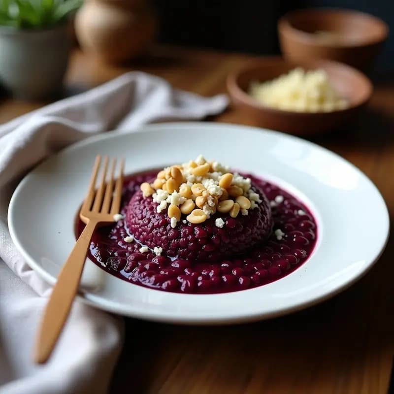 Risotto de Remolacha y Arroz Negro: Receta Gourmet con Truco de Chef para un Color Impactante