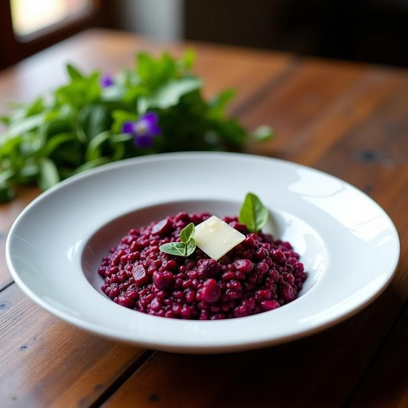 Risotto de Remolacha y Arroz Negro con Trufa: Receta Gourmet Alta en Antioxidantes