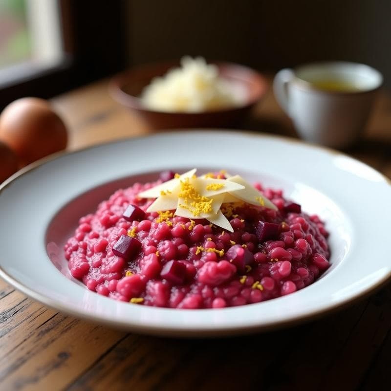 Risotto de Remolacha y Azafrán: Receta Cremosa en Olla Rápida con Toque Gourmet