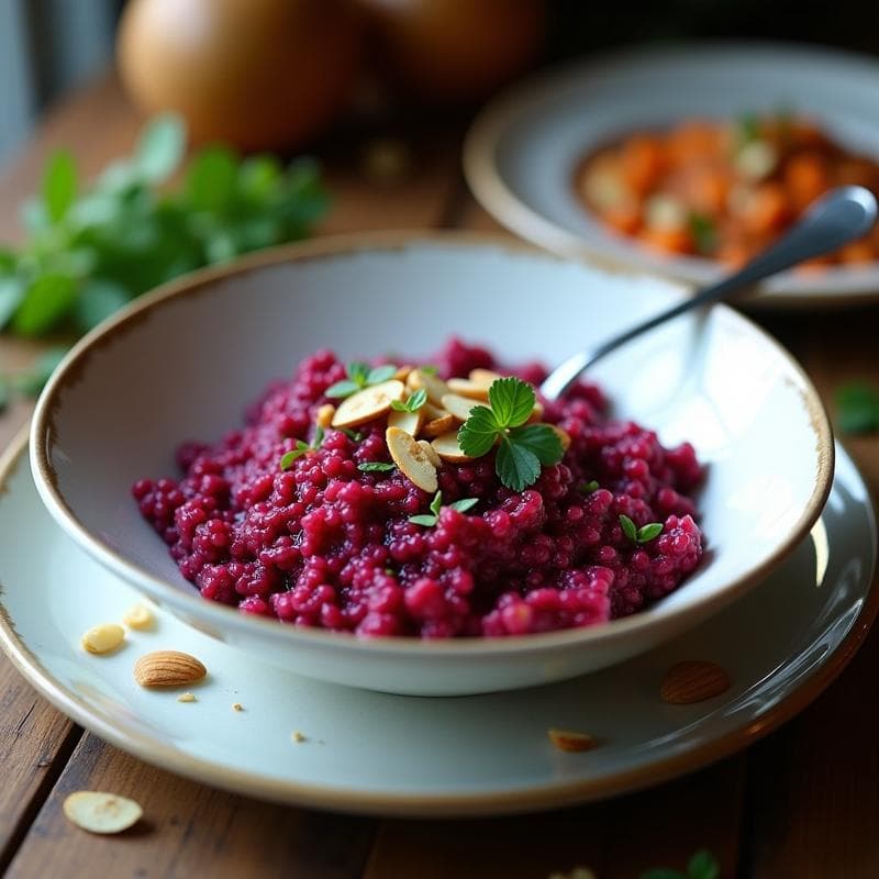 Risotto de Remolacha y Azafrán con Quinoa: Receta Energética en 30 Minutos