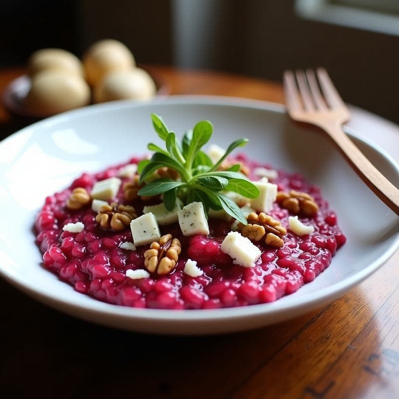 Risotto de Remolacha y Queso Cabrales: Receta Express en 25 Minutos con Toque Asturiano