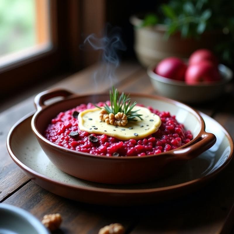 Risotto de Remolacha y Queso Cabrales al Horno: Receta Fácil y Sin Vigilar