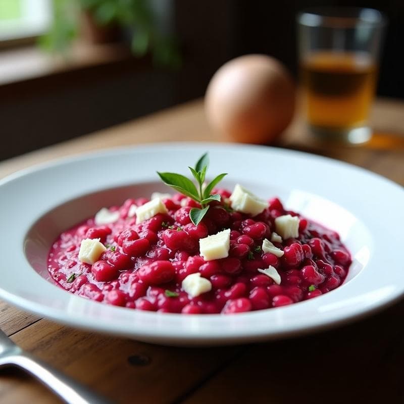 Risotto de Remolacha y Queso Cabral: Receta Gourmet en Olla Rápida en 25 Minutos