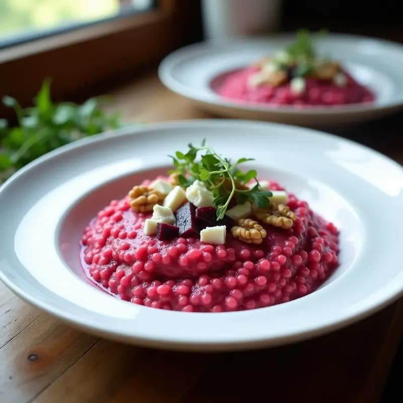 Risotto de Remolacha y Queso Cabrales: Receta en Olla Rápida y Alta en Proteína