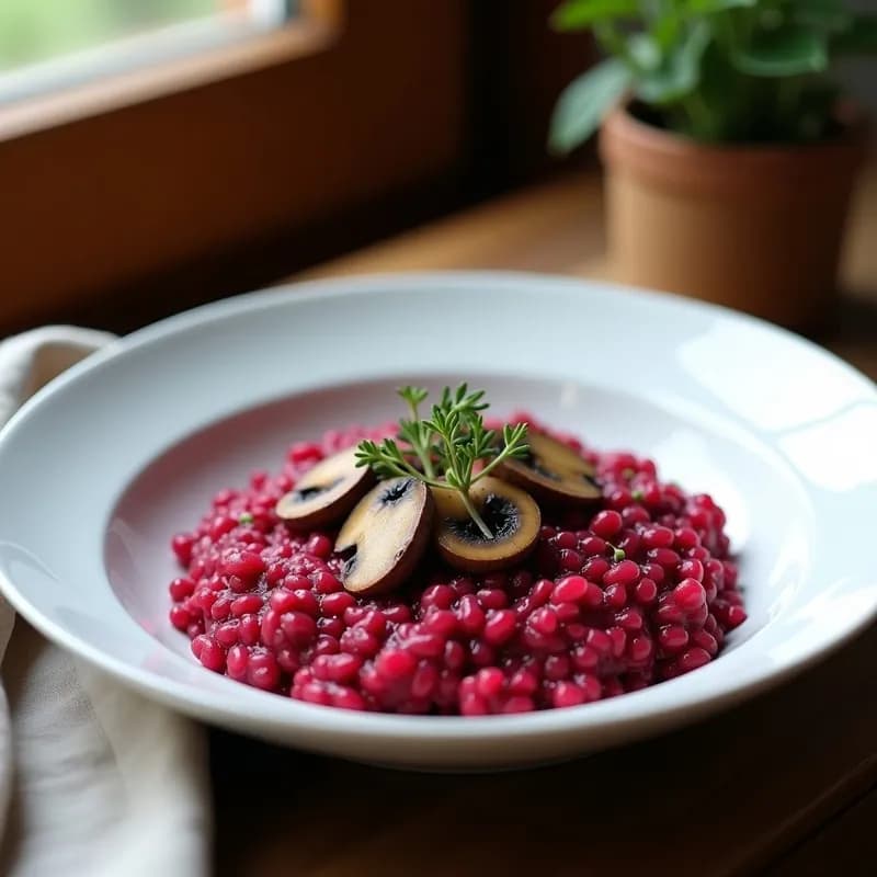 Risotto de Remolacha y Champiñones: Receta Vegana Ultracremosa y Sin Lactosa