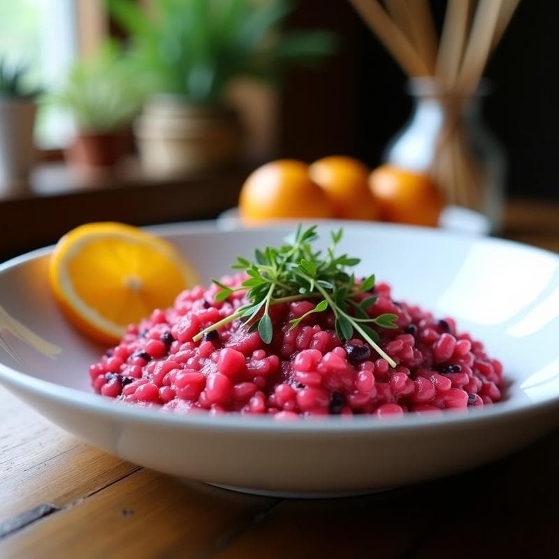 Risotto de Remolacha y Cítricos en Airfryer: Receta Express con Sabor Profundo