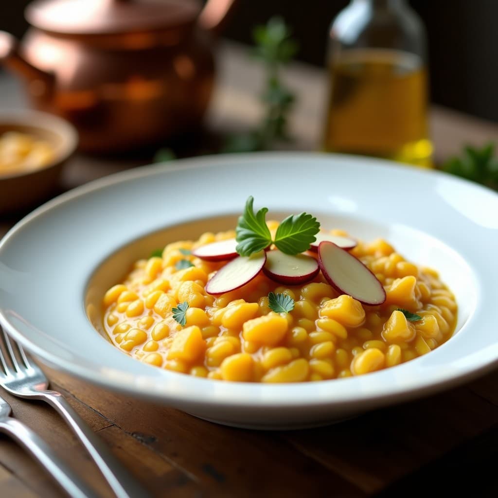 Risotto de Remolacha Dorada y Queso de Oveja: Receta Griega Sin Lactosa y Reconfortante