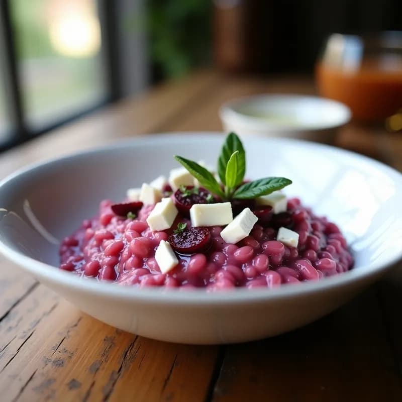 Risotto de Remolacha y Queso de Cabra: Receta Cremosa en Airfryer sin Aceite