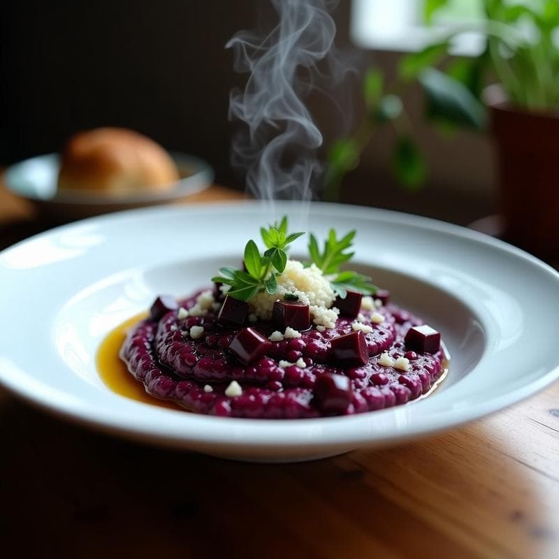 Risotto de Remolacha Negra con Trufa: Receta en Airfryer Ultracremosa y Sin Vigilar