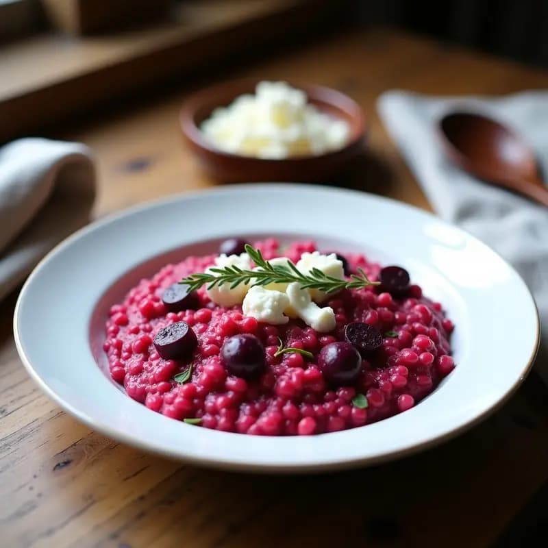 Risotto de Remolacha y Queso de Cabra: Receta en Olla Superpuesta Sin Vigilar en 30 Minutos