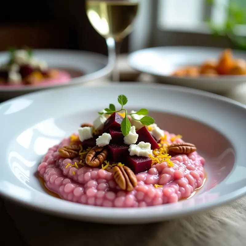 Risotto de Remolacha y Queso Azul con Nueces: Receta Italiana Cremosa y Original