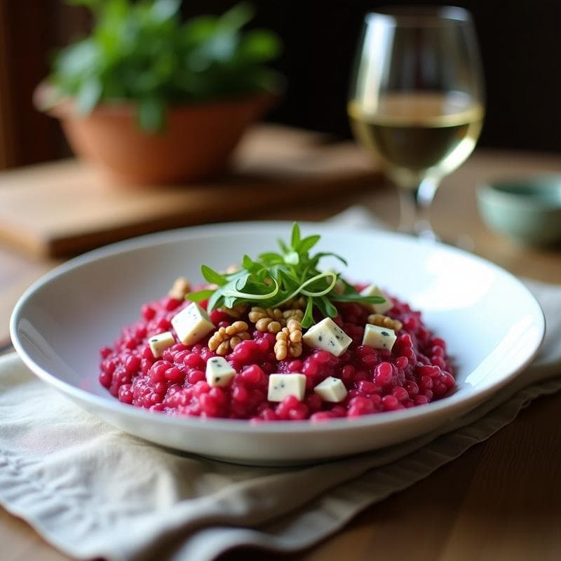 Risotto de Remolacha y Queso Azul: Receta Gourmet en Olla Lenta para Sorprender