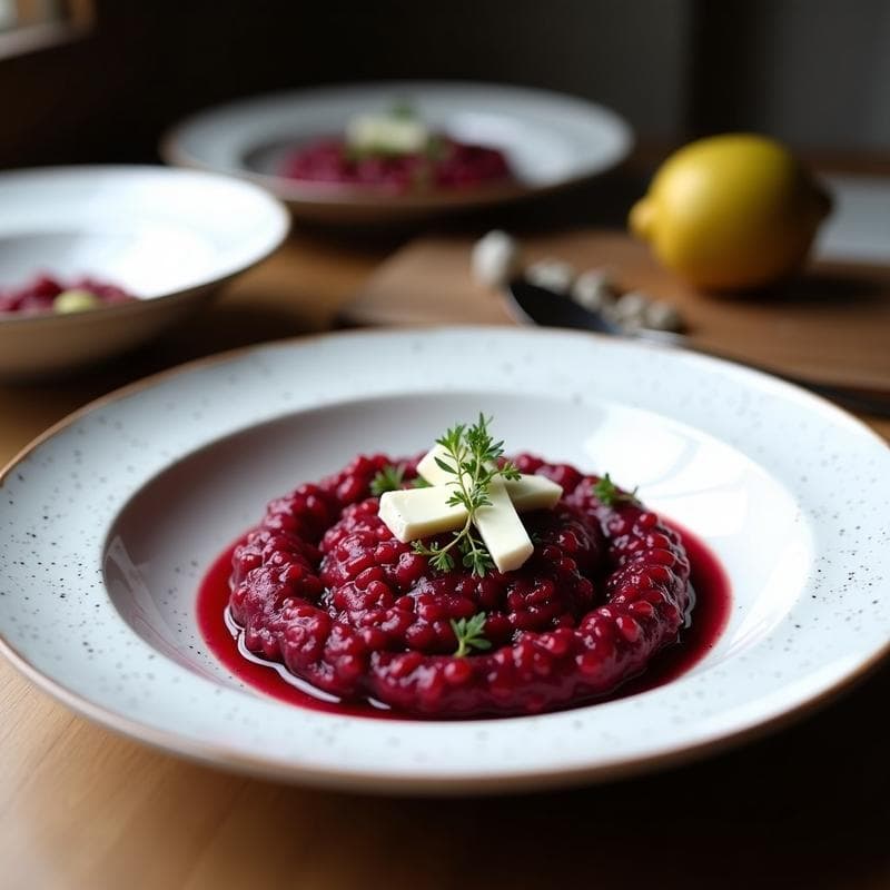 Risotto de Remolacha y Queso de Cabra: Receta Francesa Vegana con Toque Terroso