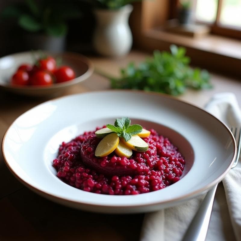 Risotto de Remolacha y Queso Vegano: Receta en Thermomix Sin Lactosa y Alta en Fibra