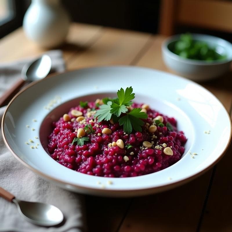 Risotto de Remolacha y Zaatar: Receta en Olla Rápida con Sabor Profundo y Nutritivo