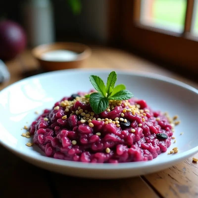Risotto de Remolacha con Zaatar: Receta Vegana Express y Alta en Hierro