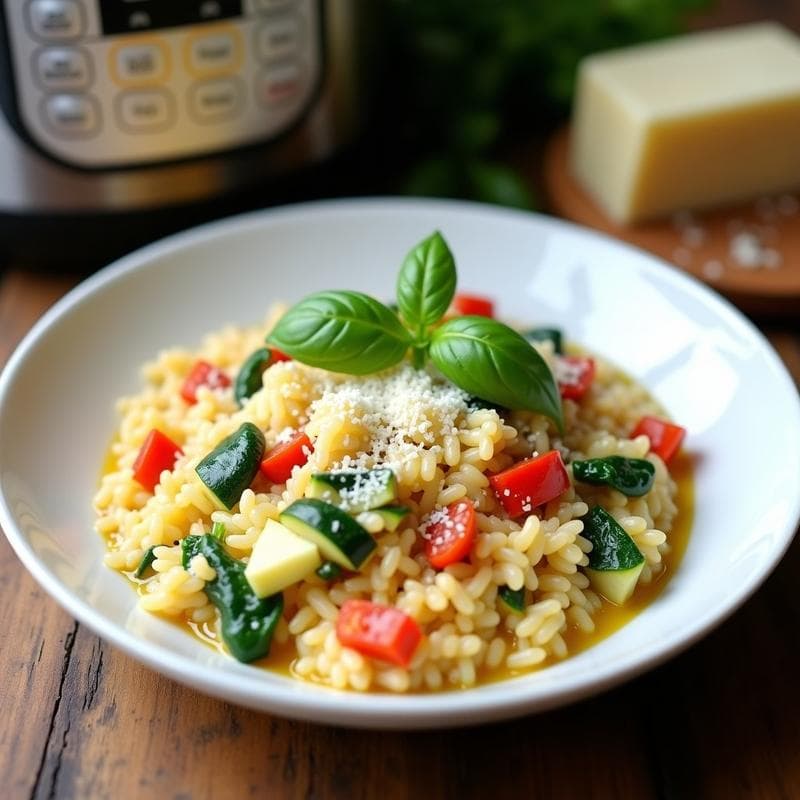 Risotto de Verduras en Olla Exprés: Receta Cremosa y Rápida en 20 Minutos