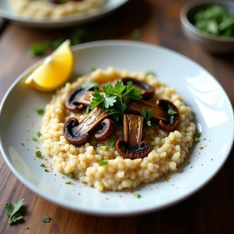 Risotto de Zaatar con Champiñones Ahumados: Receta Árabe Gourmet en 30 Minutos