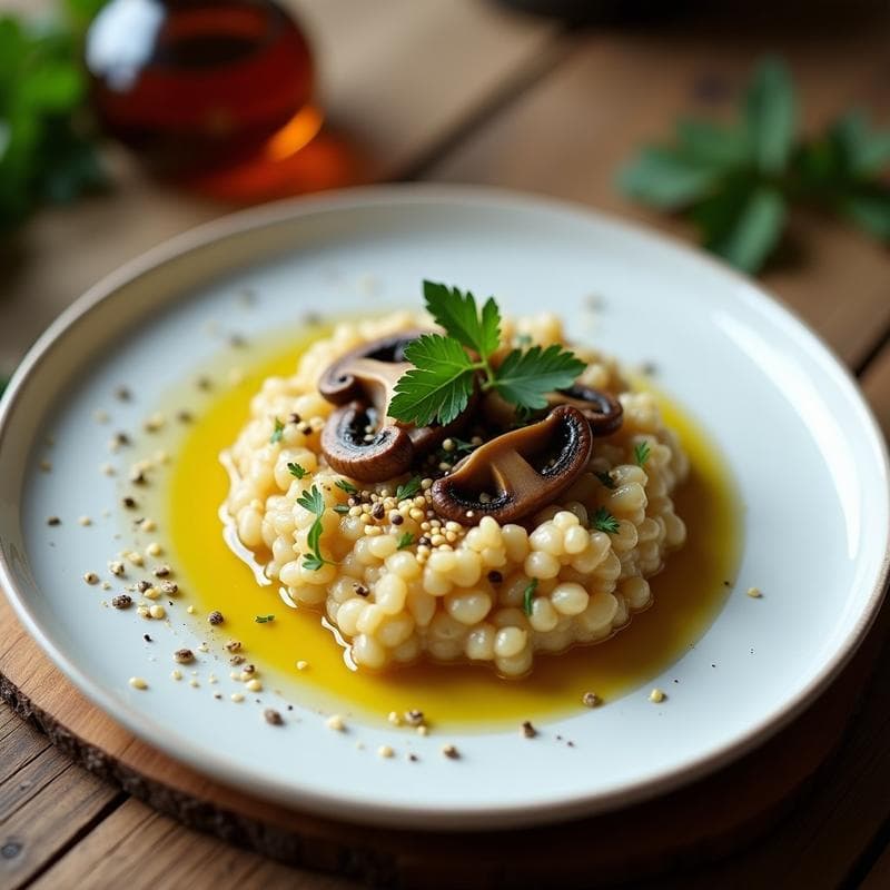 Risotto de Zaatar y Champiñones en Airfryer: Receta Keto Sin Lactosa y Alta en Umami