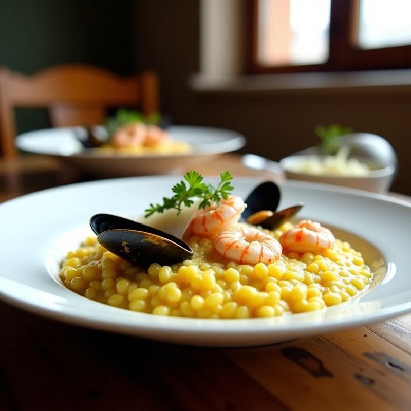 Risotto de Zafarráncho con Mariscos: Receta en Ollas Superpuestas con Textura Cremosa en 25 Minutos