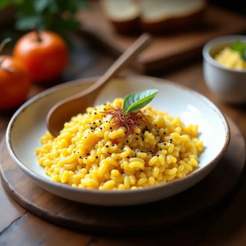 Risotto de Zafarráncho con Comino Negro: Receta Gourmet en 30 Minutos con Toque Árabe