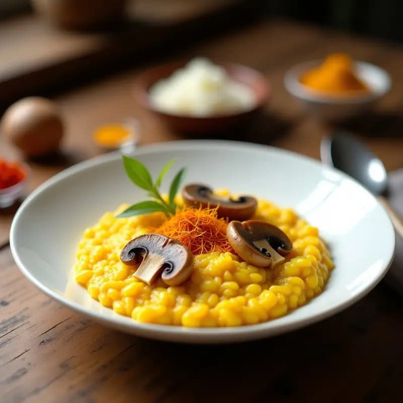 Risotto de Zafarrán y Cúrcuma: Receta en Olla Rápida con Toque Dorado en 25 Minutos