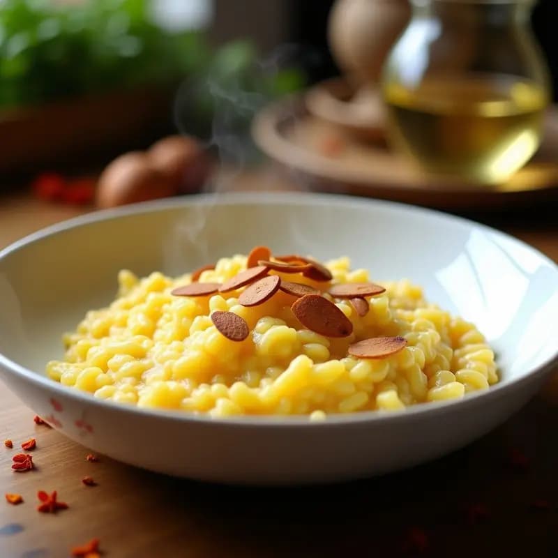 Risotto de Zafarrán y Manzanilla: Receta Gourmet en 25 Minutos con Toque Andaluz