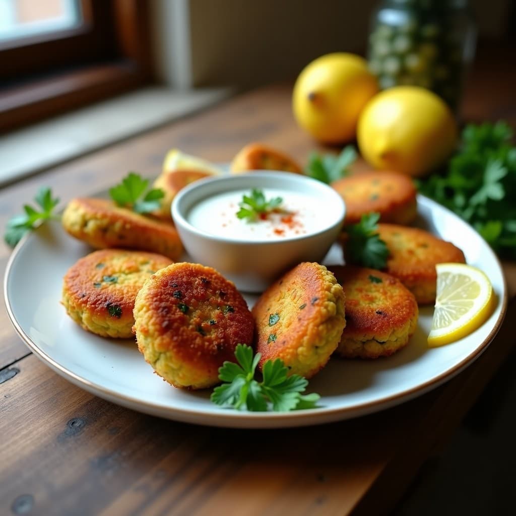 Rissoles de Garbanzos y Calabacín con Salsa de Yogur: Receta Vegana en Airfryer y Crujiente