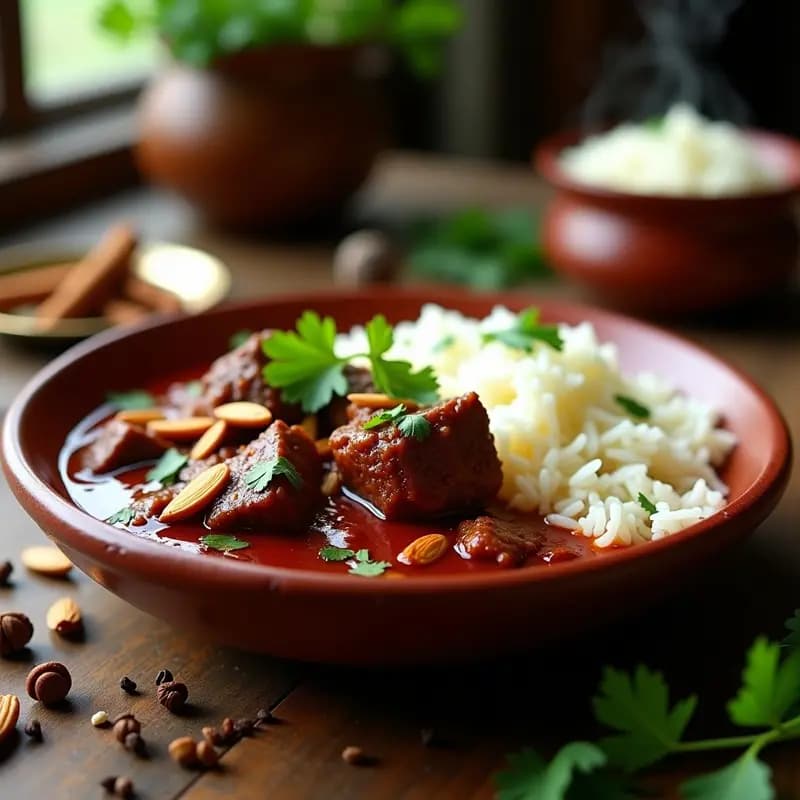 Lamb Rogan Josh con Arroz Basmati: Receta India de Cachemira en Olla Lenta