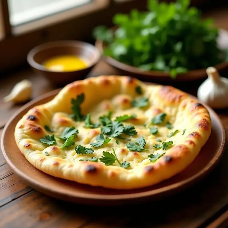 Rogani Naan con Ajo y Cilantro: Pan Indio en Airfryer Sin Aceite