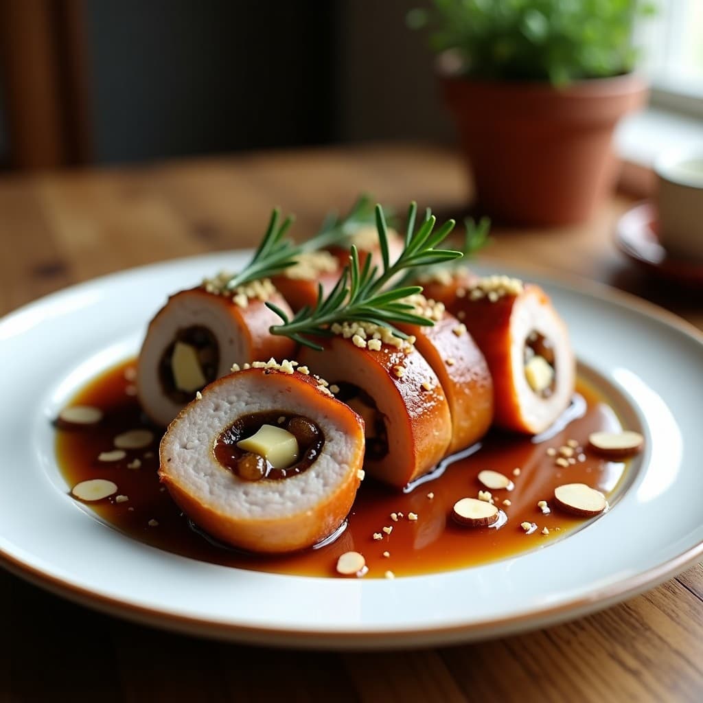 Rolling de Lomo de Cerdo con Ciruelas y Miel de Trufa: Receta Gourmet en Airfryer con Toque Italiano