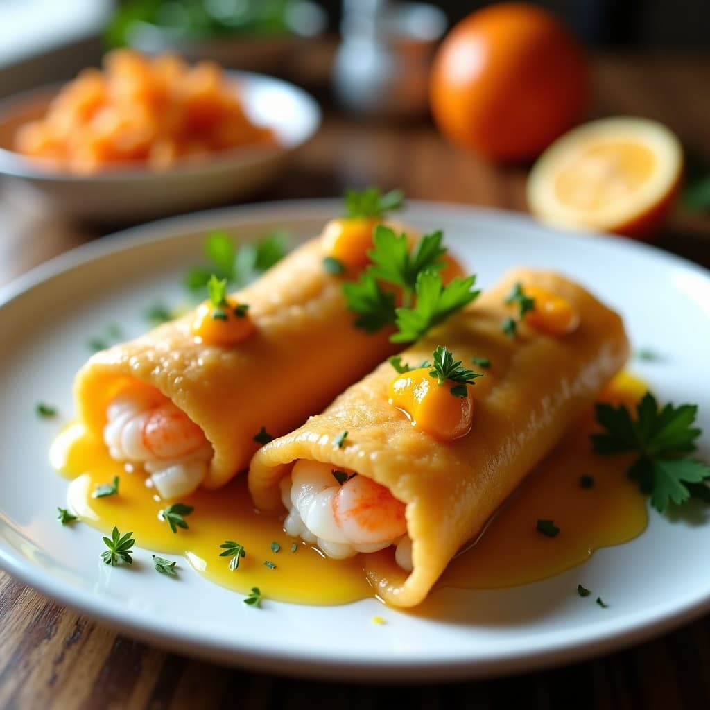 Rollitos de Albufera con Espárragos Trigueros y Vinagreta de Naranja: Receta Valenciana en Airfryer