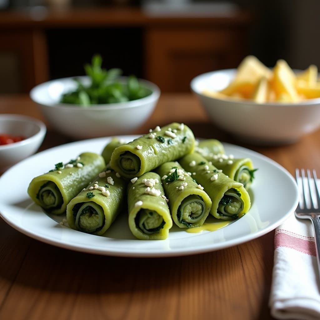 Rollitos de Alga Espirulina con Queso de Cúrcuma: Entrante Vegano Rico en Hierro y Antioxidantes