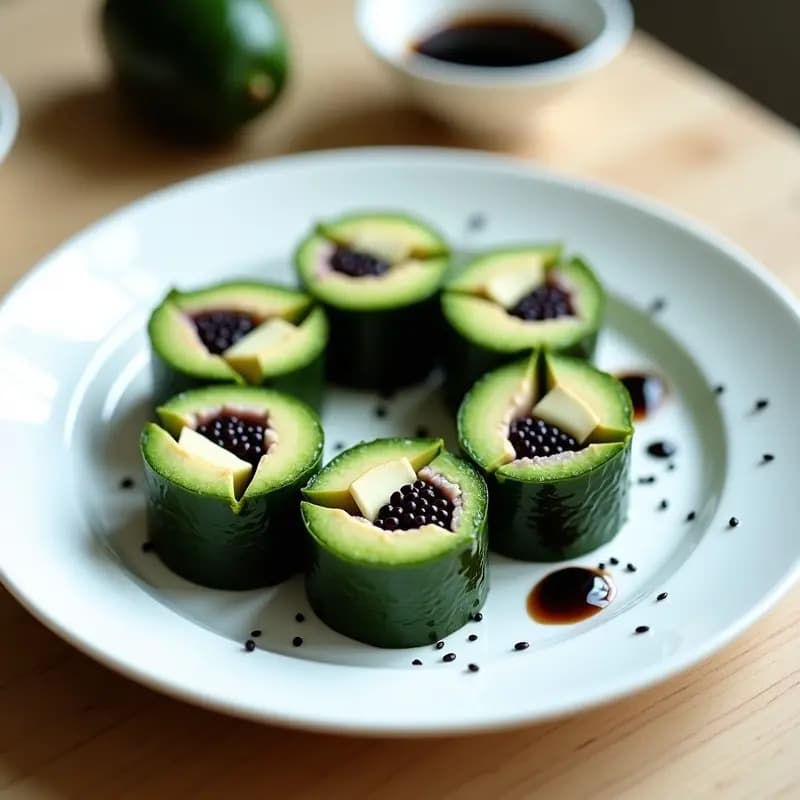 Rollitos de Alga Nori con Aguacate y Zarzamora: Receta Japonesa Vegana y Sin Gluten para Entrantes
