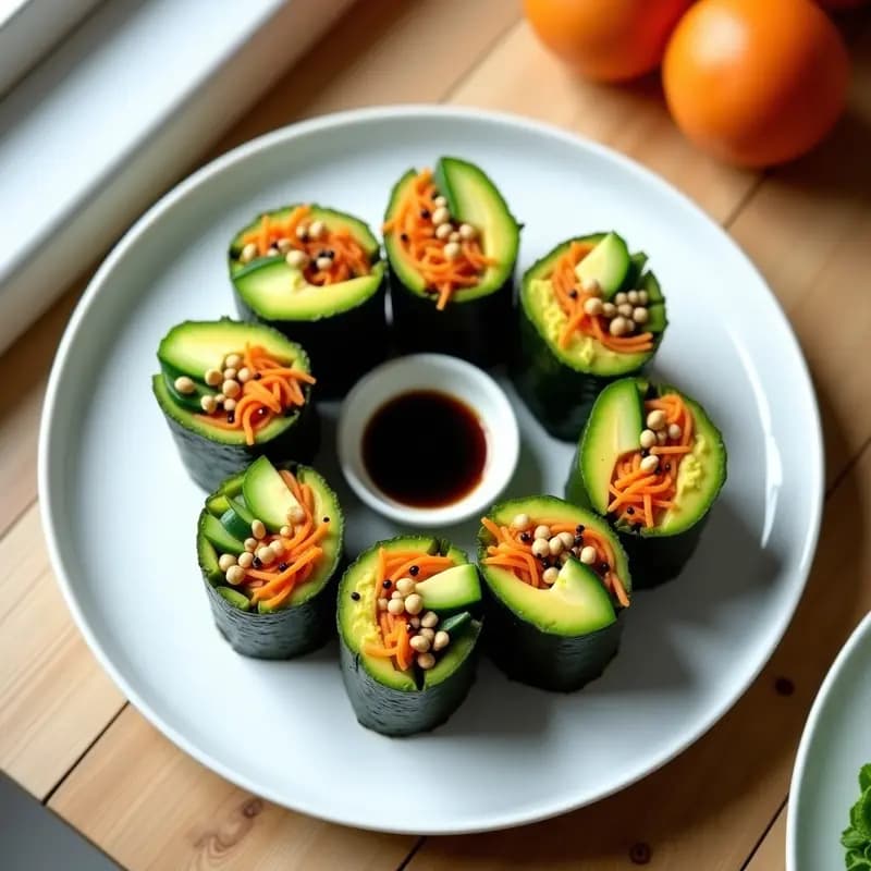 Rollitos de Algas con Aguacate y Crunch de Semillas de Loto: Receta Vegana y Crudivegana
