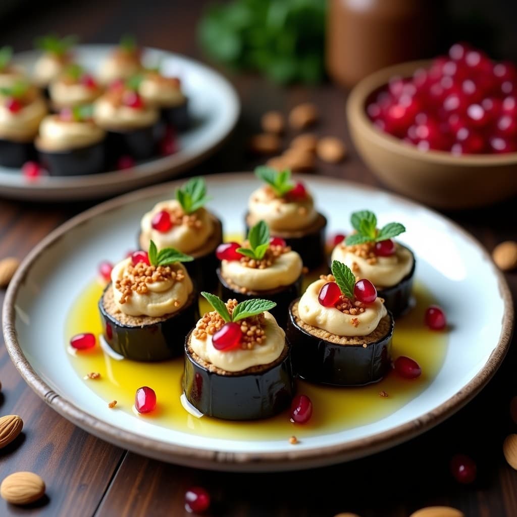Rollitos de Berenjena con Relleno de Hummus y Granodin: Aperitivo Vegano al Horno